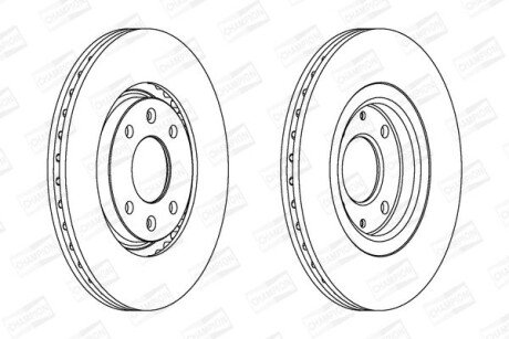 CITROEN диск гальмівний передн.Xantia,Xsara,Peugeot 306 93- CHAMPION 561705CH
