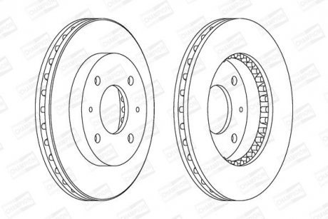 Диск тормозной передний (кратно 2шт.) Volvo S40, V40/Mitsubishi Carisma, Galant, Lancer (98-) CHAMPION 561926CH