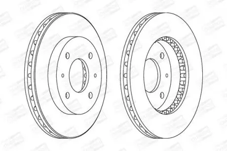 Диск гальмівний передній (кратно 2шт.) Volvo S40, V40/Mitsubishi Carisma, Galant, Lancer (98-) CHAMPION 561926CH