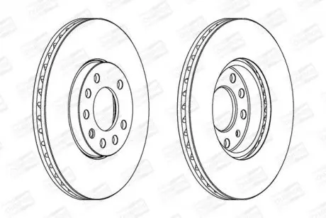Гальмівний диск передній Opel Vectra B, Calibra A / Chevrolet Astra, Vectra CHAMPION 561960CH