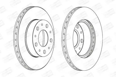 Диск гальмівний передній (кратно 2шт.) Fiat Ducato (02-)/Peugeot Boxer (02-)/Citroen Jumper (02-) CHAMPION 561969CH