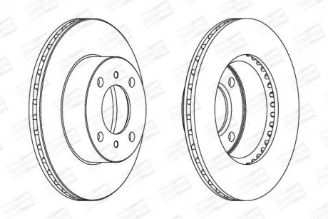 Гальмівний диск передній Mitsubishi Carisma / Colt/ Lancer / Mirage CHAMPION 562011CH