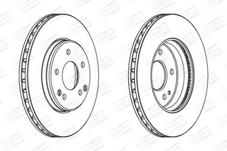 Тормозной диск передний Mercedes C-Class, E-Class, CLK, SLK CHAMPION 562013CH