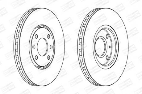 Тормозной диск передний Peugeot 406, Citroen Xantia (1995->) CHAMPION 562019CH