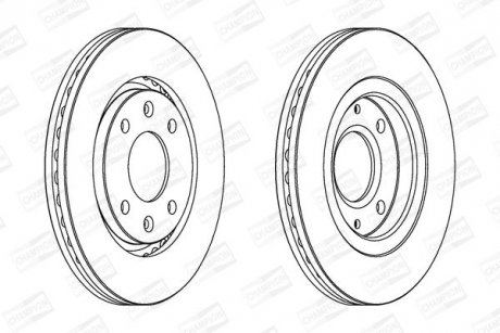 Гальмівний диск передній PEUGEOT 406 CHAMPION 562027CH