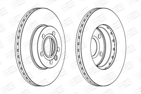 Диск гальмівний передній (кратно 2шт) Ford Galaxy (95-)/VW Sharan (95-) CHAMPION 562043CH (фото 1)