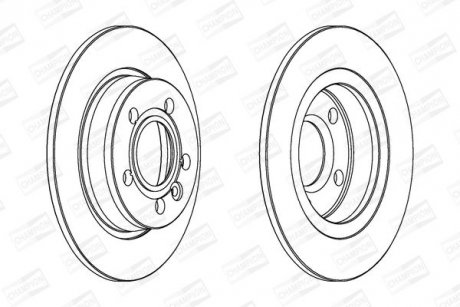 Тормозной диск задний Ford Galaxy / Seat Alhambra / VW Sharan (1996->) CHAMPION 562057CH