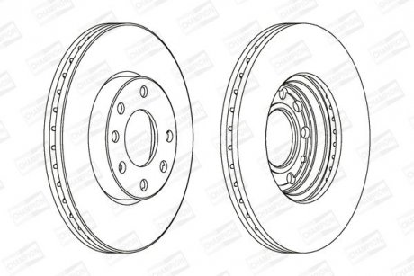 Диск гальмівний передній (кратно 2шт.) Opel Astra (98-) CHAMPION 562069CH