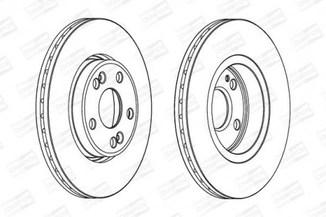 Гальмівний диск передній Renault Escape III, Kangoo, Laguna I, Safrane, Scenic I CHAMPION 562104CH