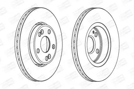 Гальмівний диск передній Renault Escape III, Kangoo, Laguna I, Safrane, Scenic I CHAMPION 562104CH
