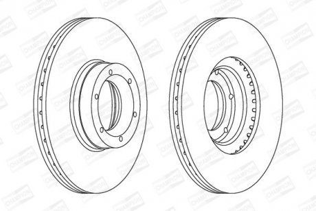 Диск гальмівний передній (кратно 2шт.) OPEL MOVANO A Van (X70) 99-| CHAMPION 562105CH