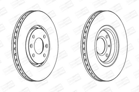 CITROEN диск гальмівний передн. C5 I,II,Xantia 2.0/2.0T/1.9TDI/2.0HDI 98- CHAMPION 562131CH