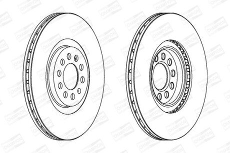 Гальмівний диск передній Audi A1, TT / VW Bora, Golf, Beetle, Polo / Skoda Octavia / Seat Ibiza, Leo CHAMPION 562132CH