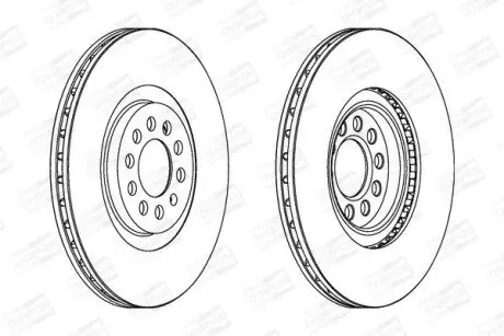 Гальмівний диск передній Audi A1, TT / VW Bora, Golf, Beetle, Polo / Skoda Octavia / Seat Ibiza, Leo CHAMPION 562132CH