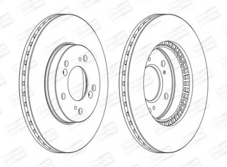 Гальмівний диск передній Acura RL 3.5/Honda CR-V/H-RV/Legend/Prelude CHAMPION 562143CH