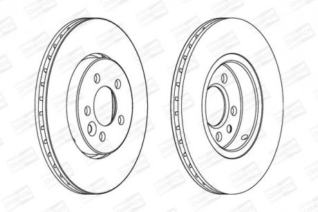 Тормозной диск передний Rover 75/MG 6/ZT CHAMPION 562165CH