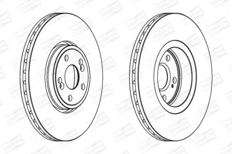 Тормозной диск передний RENAULT ESPACE, VEL SATIS CHAMPION 562187CH1