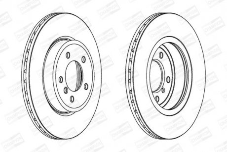 Тормозной диск передний BMW 3-Series, Z4 CHAMPION 562188CH1