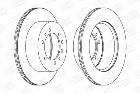 Диск гальмівний задній NISSAN PATROL GR V (Y61, GR) (99-07) (562223CH-1) CHAMPION 562223CH1