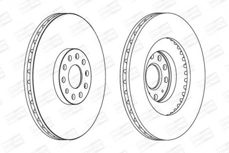 Тормозной диск передний VW EOS / Golf / Skoda Superb / Audi A3 / Seat Leon CHAMPION 562239CH1