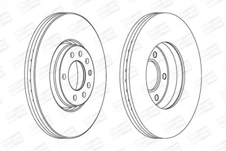 Тормозной диск передний Opel Astra, Corsa, Meriva, Vectra, Zafira/Saab 9-5 CHAMPION 562240CH