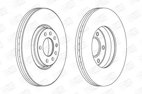 Гальмівний диск передній Opel Astra, Corsa, Meriva, Vectra, Zafira/Saab 9-5 CHAMPION 562240CH