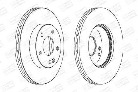 Диск тормозной передний (кратно 2шт.) MB Vaneo CHAMPION 562249CH