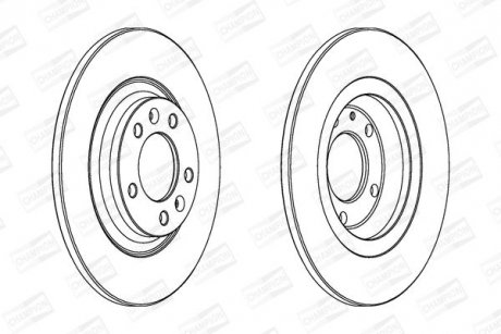Диск тормозной задний (кратно 2шт.) Peugeot 407 (04-15) CHAMPION 562253CH