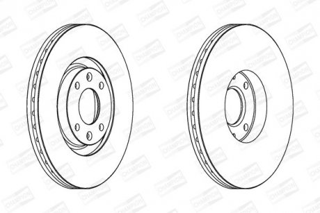 Диск тормозной передний (кратно 2шт.) CITROEN C4 Grand Picasso I (UA_) 06-13, C4 I (LC_) 04-14 CHAMPION 562267CH