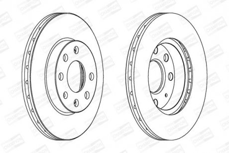 Тормозной диск передний Opel Corsa C CHAMPION 562290CH