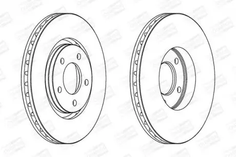 Тормозной диск передний CHRYSLER GRAND VOYAGER, VOYAGER/ DODGE CARAVAN/ FIAT FREEMONT CHAMPION 562292CH