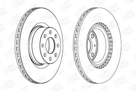 Гальмівний диск передній Fiat Doblo, Punto / Opel Corsa CHAMPION 562297CH