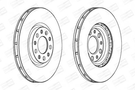 Гальмівний диск передній Jeep Compas / Renegade / Fiat 500X / Alfa Romeo 159 / Giulietta CHAMPION 562299CH