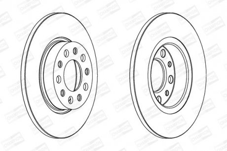 Гальмівний диск задній Fiat 500X / Jeep Renegade / Alfa Romeo 159, Brera, Spider, Giulietta CHAMPION 562301CH