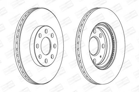 Тормозной диск передний Opel Corsa/Fiat Punto/Abarth CHAMPION 562304CH