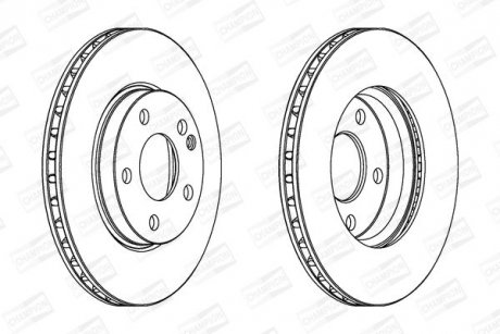 Тормозной диск передний Mercedes A-Class (W169), B-Class (W245) (2004->) CHAMPION 562312CH