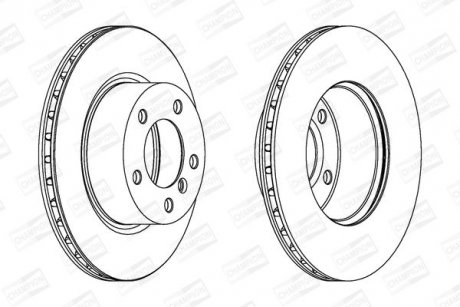 Тормозной диск передний BMW 1-Series, 3-Series CHAMPION 562317CH