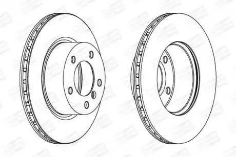 Тормозной диск передний BMW 1-Series, 3-Series CHAMPION 562317CH