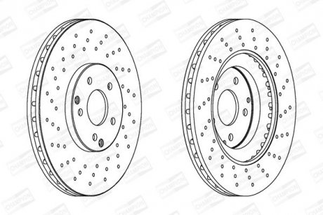 Гальмівний диск передній Mercedes C-Class (W203, S203), CLK (C209, A209), SLK (R171) (2000->) CHAMPION 562354CH1