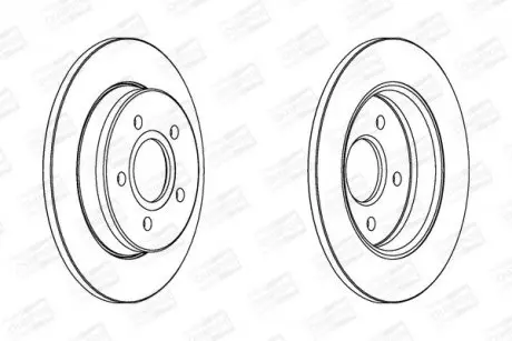 Диск гальмівний задній (кратно 2шт.) FORD C-MAX (07-10), FOCUS II (04-13) CHAMPION 562361CH