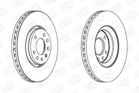 Тормозной диск передний Opel Signum, Vectra C / Chevrolet Vectra / Cadillac BLS CHAMPION 562385CH