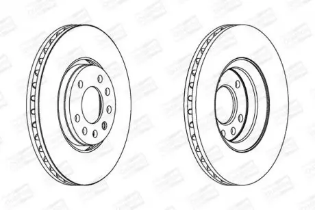 Гальмівний диск передній Opel Signum, Vectra C / Chevrolet Vectra / Cadillac BLS CHAMPION 562385CH