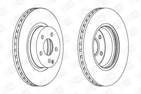 Гальмівний диск передній Mercedes CLS, E-Class / Saab 9-3 CHAMPION 562386CH