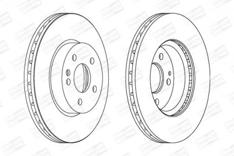 Диск тормозной передний (кратно 2шт.) MERCEDES-BENZ V-CLASS (W447) 14-, VIANO (W639) 03- CHAMPION 562392CH