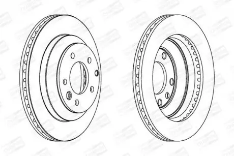 Диск гальмівний задній (кратно 2шт.) AUDI Q7 (4LB) (06-16)/PORSCHE CAYENNE (92A) (10-) CHAMPION 562393CH