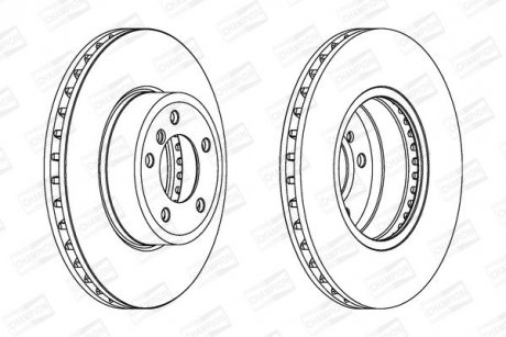 Диск гальмівний передній BMW 5 (E60) 01-10, 5 Touring (E61) 04-10 CHAMPION 562397CH-1