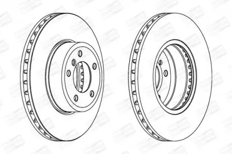 Диск тормозной передний BMW 5 (E60) 01-10, 5 Touring (E61) 04-10 CHAMPION 562397CH-1