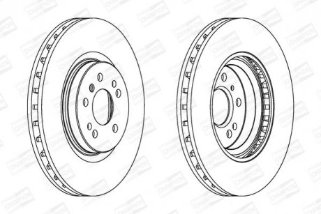 Диск гальмівний передній MERCEDES-BENZ M-CLASS (W164) 05-12, R-CLASS (W251, V251) 05-17 CHAMPION 562403CH-1