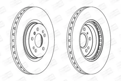 Диск гальмівний передній MERCEDES-BENZ M-CLASS (W164) 05-12, R-CLASS (W251, V251) 05-17 CHAMPION 562403CH-1