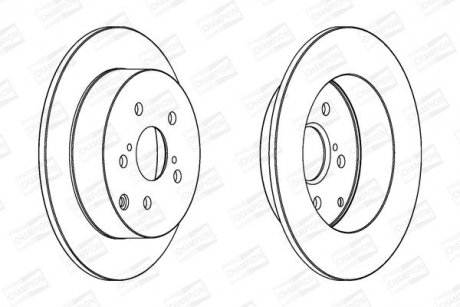 Тормозной диск задний Toyota Corolla (E12) CHAMPION 562415CH